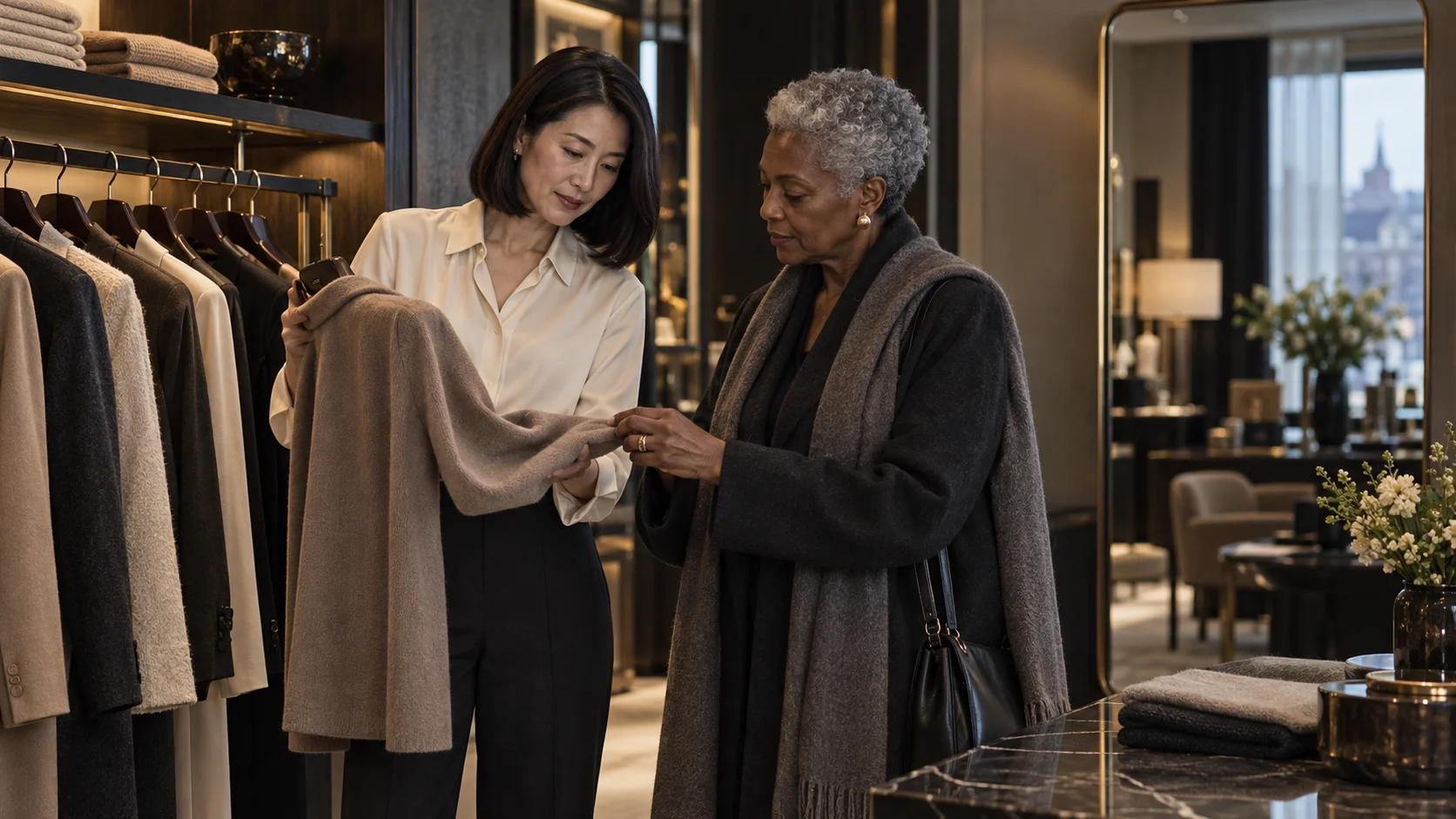 Une séance de shopping dans une boutique privée.