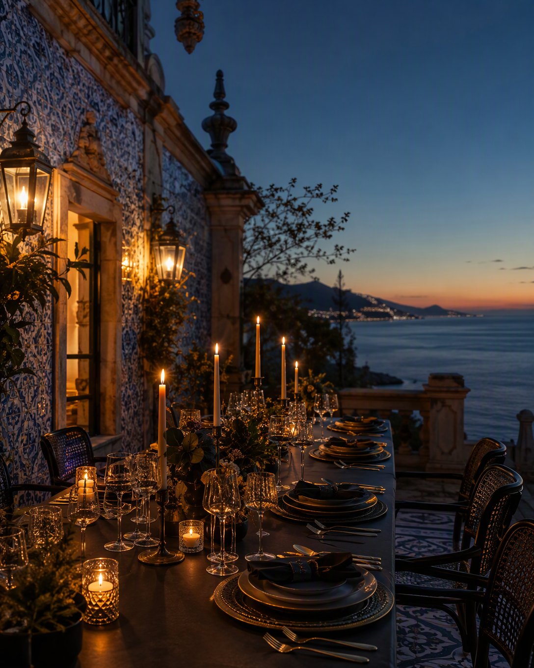 Un dîner en terrasse entre azulejos et vue sur le Tage.