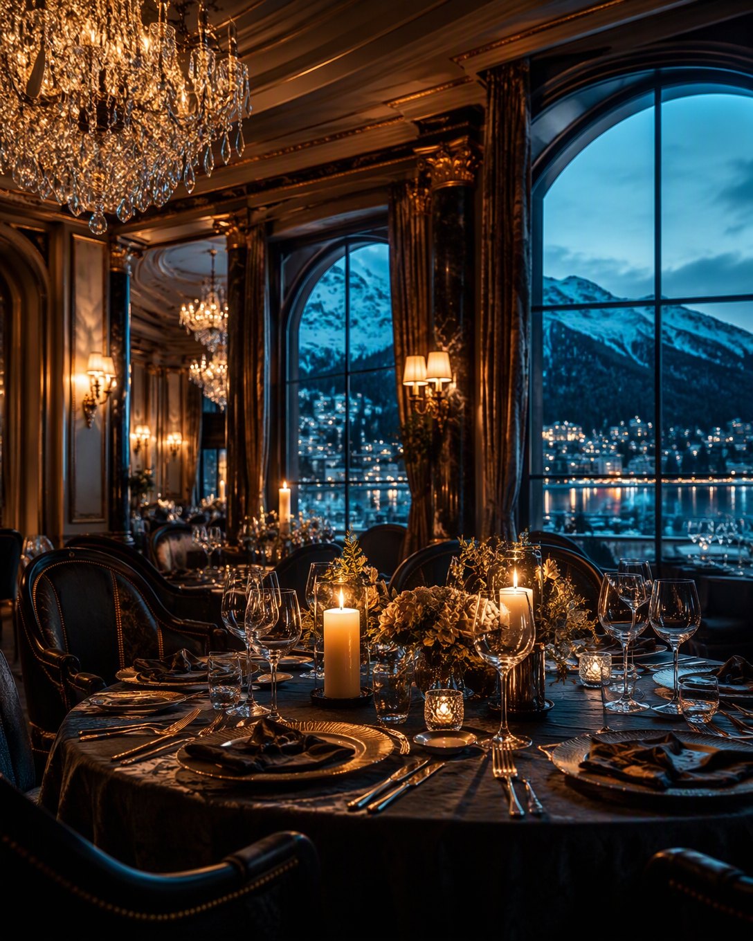 Un dîner aux chandelles dans un palace légendaire de Saint-Moritz.
